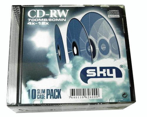 TECNOSHOP CD-RW 700 MB confezione da 10 pezzi